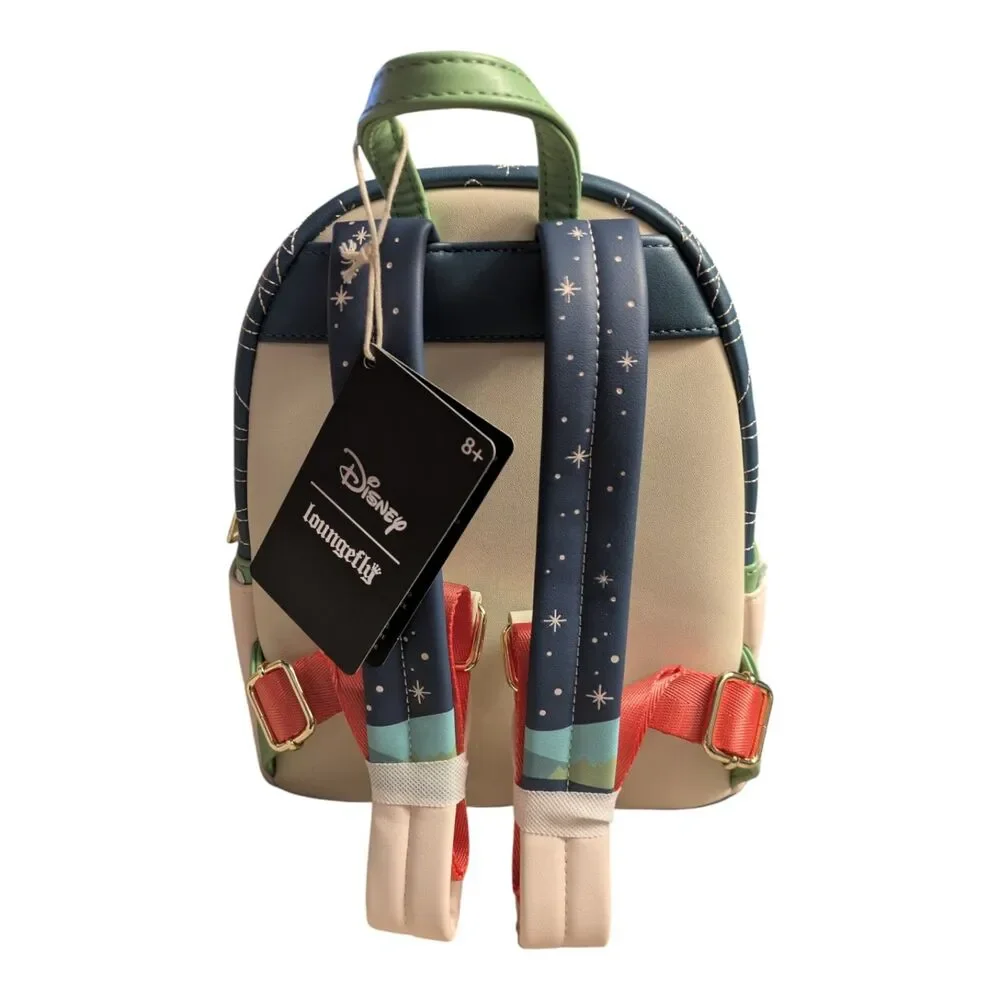 Disney Loungefly Mickey Mouse Holiday Mini Backpack Christmas Print NWT